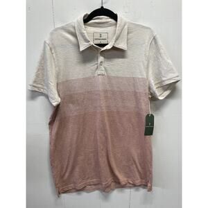 Mutual Weave Men's Polo Shirt Medium Oatmeal/Orange Colors Golf New With Tags